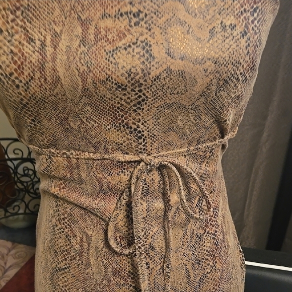 Privy Tan Snake Print Mini Dress - Picture 4 of 4